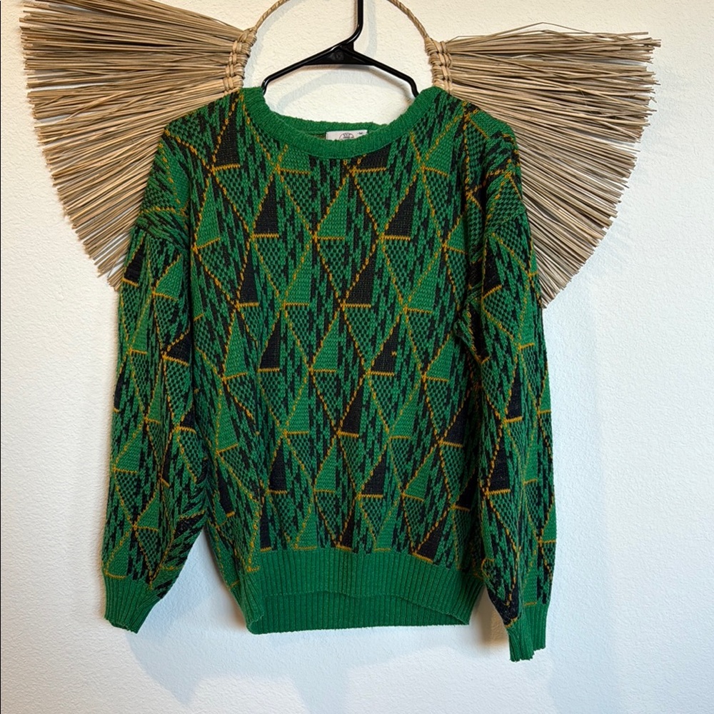 Vintage Classic Green Cardigan Sweater